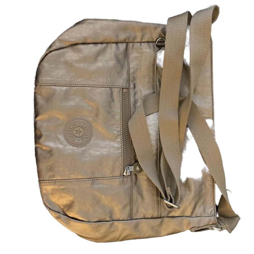 Kipling Bailey Metallic Crossbody Bag Silver Pewter Nylon Purse
